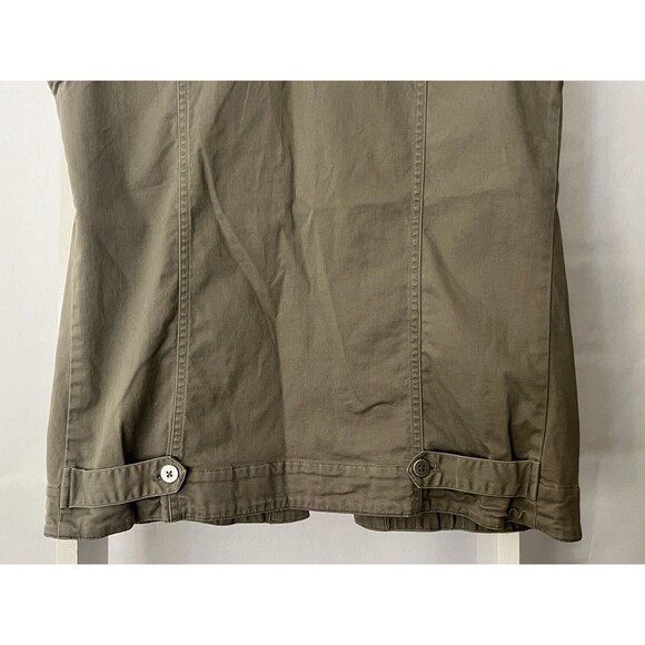 Chico's Design Button Up Twill Vest Womens S (Chico's 0) Khaki Gray Pocket Welt - Picture 12 of 15